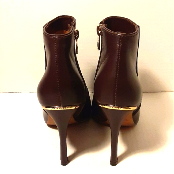 COACH Nila Brown Leather Ankle Booties - Picture 4 of 9